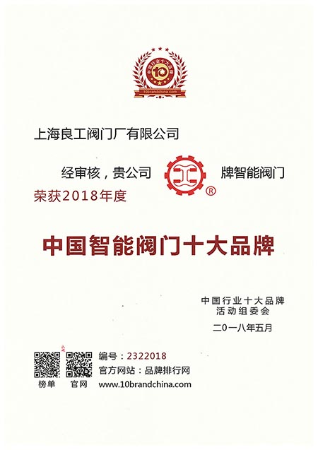 十大品牌获奖证书2018